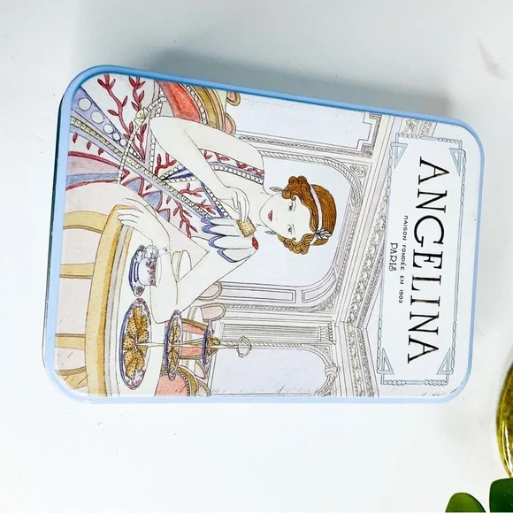 ANGELINA PARIS Art Deco Biscuit Tin Roaring 20s French Vintage Decor Collectible - Picture 3 of 7